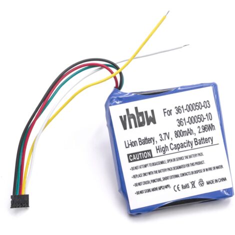 vhbw batteria sostituisce Garmin 361-00050-10, 361-00050-03 per GPS computer da bicicletta tachimetro bici (800mAh, 3,7V, Li-Ion)