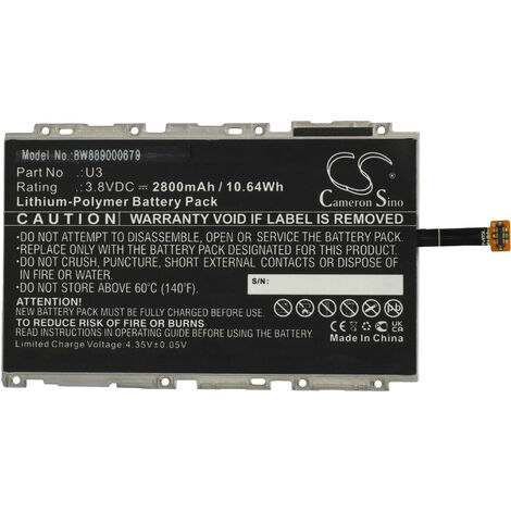 vhbw batteria sostituisce GlocalMe GLMU19A02W per hotspot modem router portatile (2800mAh, 3,8V, Li-Poly)