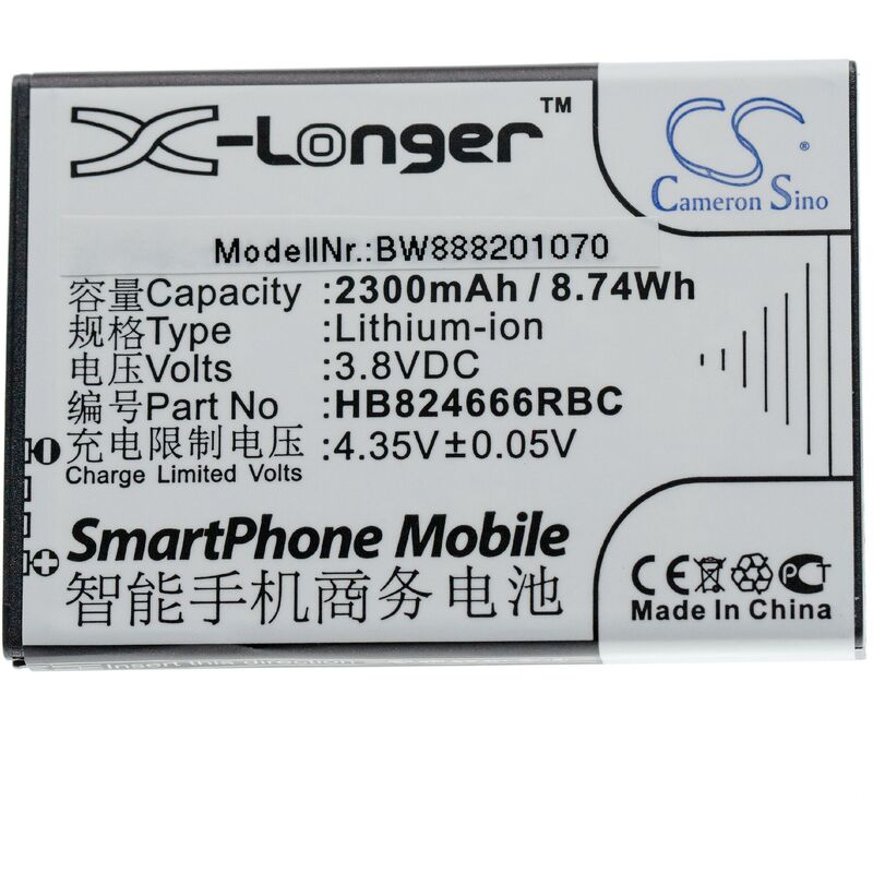 Image of Batteria sostituisce Huawei HB824666RBC, HWBBJ1 per hotspot modem router portatile (2300mAh, 3,8V, Li-Ion) - Vhbw