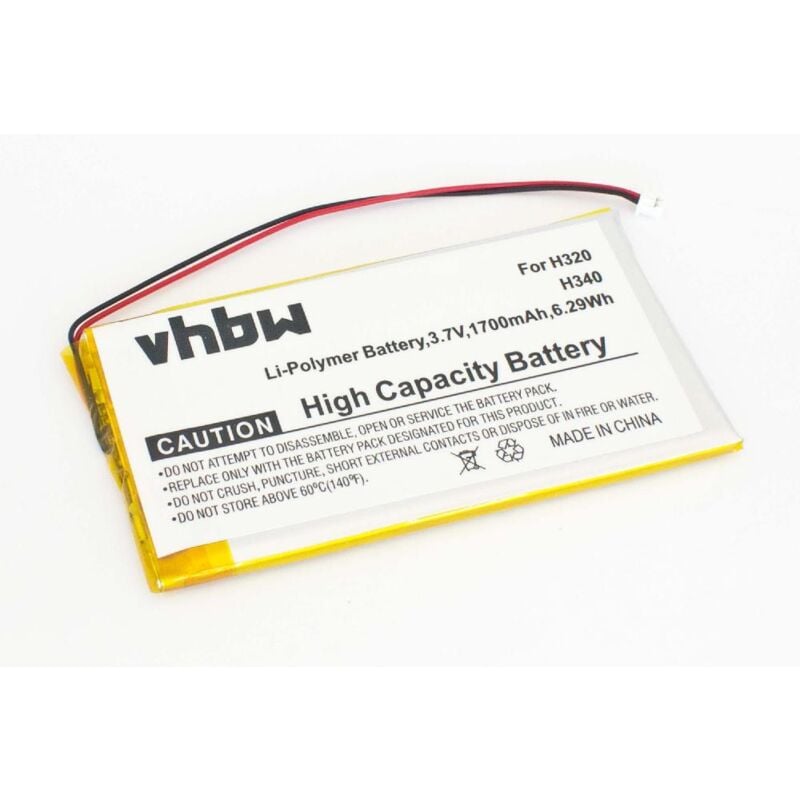 Image of vhbw batteria sostituisce Iriver DA2WB18D2 per MP3 music player lettore musicale (1700mAh, 3,7V, Li-Poly)