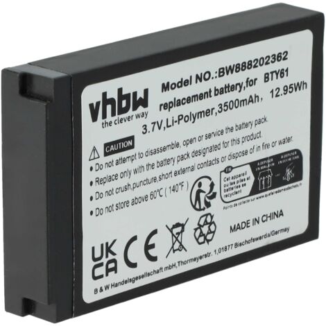 vhbw batteria sostituisce Newland BTY61 per computer portatile scanner (3800mAh, 3,7V, Li-Poly)