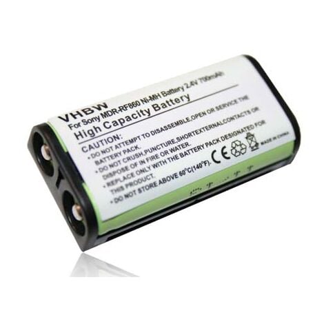 vhbw batteria sostituisce Sony BP-HP550-11 per auricolari cuffie wireless (700mAh, 2,4V, NiMH)