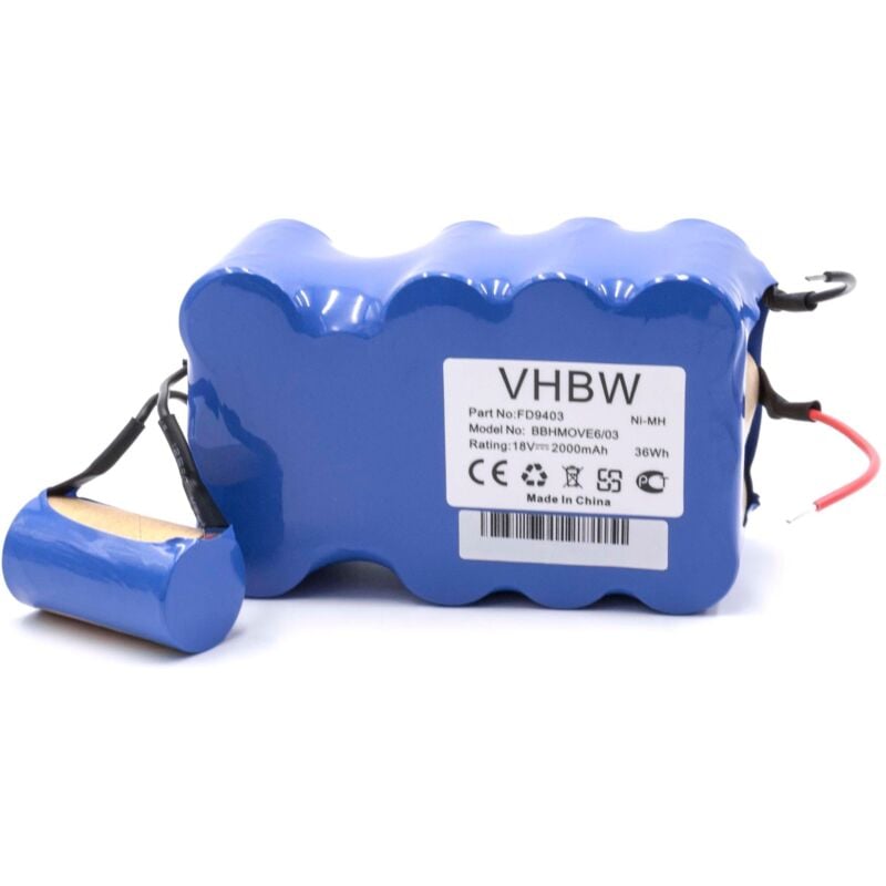 Vhbw - 1x Batterie compatible avec Bosch BBHMOVE6/04, BBHMOVE4/01, BBHMOVE4/02 BBHM1CMGB/01 BBHMOVE5/04 BBHMOVE5/03 BBHMOVE5N/01 BBHMOVE6N/01