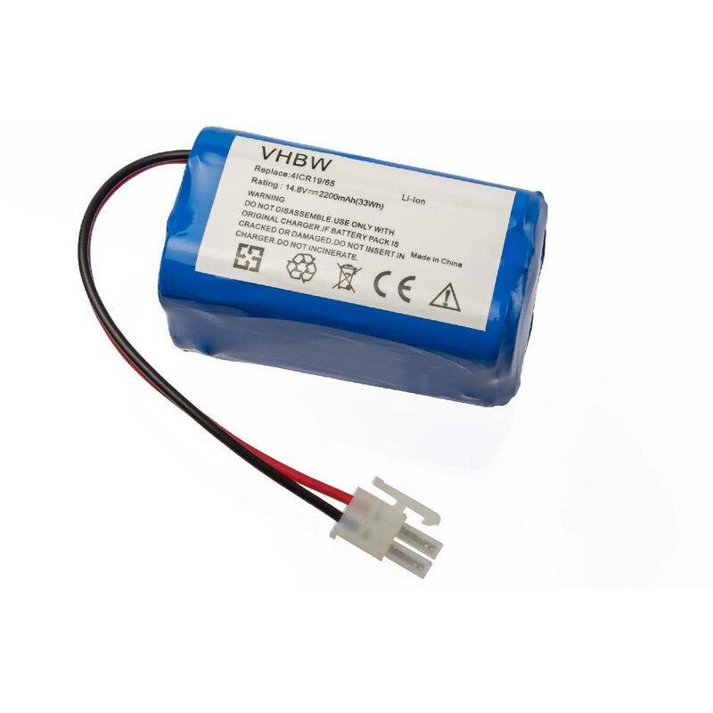 Vhbw - Batterie compatible avec Ecovacs Deebot CEN546, CEN550, CEN640, CR130, M82 aspirateur, robot électroménager (2200mAh, 14,8V, Li-ion)