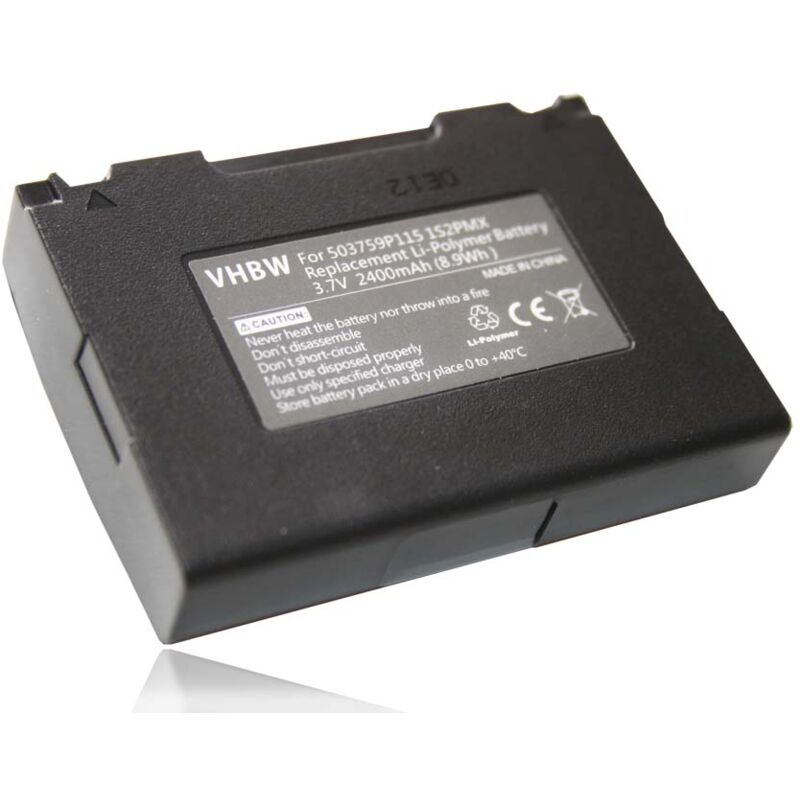 vhbw 1x Batterie compatible avec Blaupunkt Travelpilot Lucca 5.3 GPS, appareil de navigation (2400mAh, 3,7V, Li-polymère) - Remplacement pour
