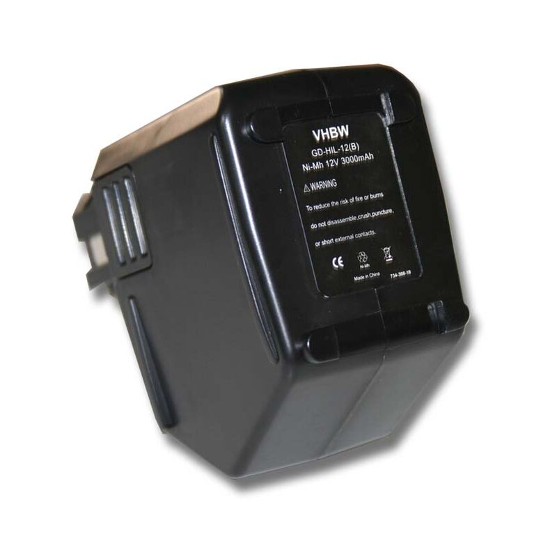 Vhbw - Batterie compatible avec Hilti SB12, SF120-A outil électrique (3000 mAh, NiMH, 12 v)