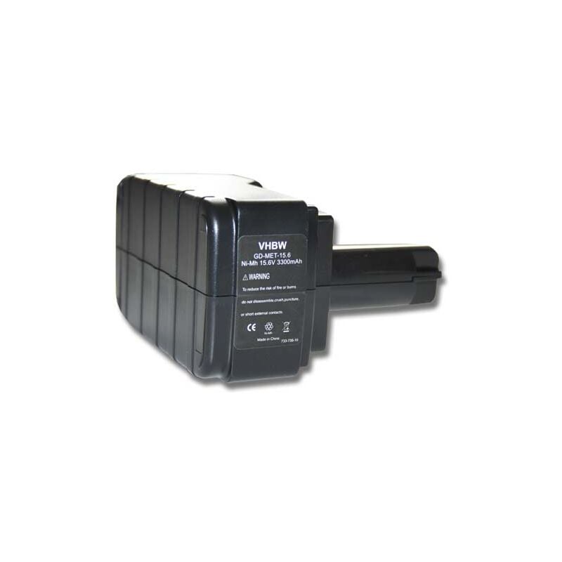 Vhbw - 1x Batterie compatible avec Metabo bs 15.6 plus, bst 15.6, ULA9.6-18, bst 15.6 Plus outil électrique (3300 mAh, NiMH, 15,6 v) - Remplacement