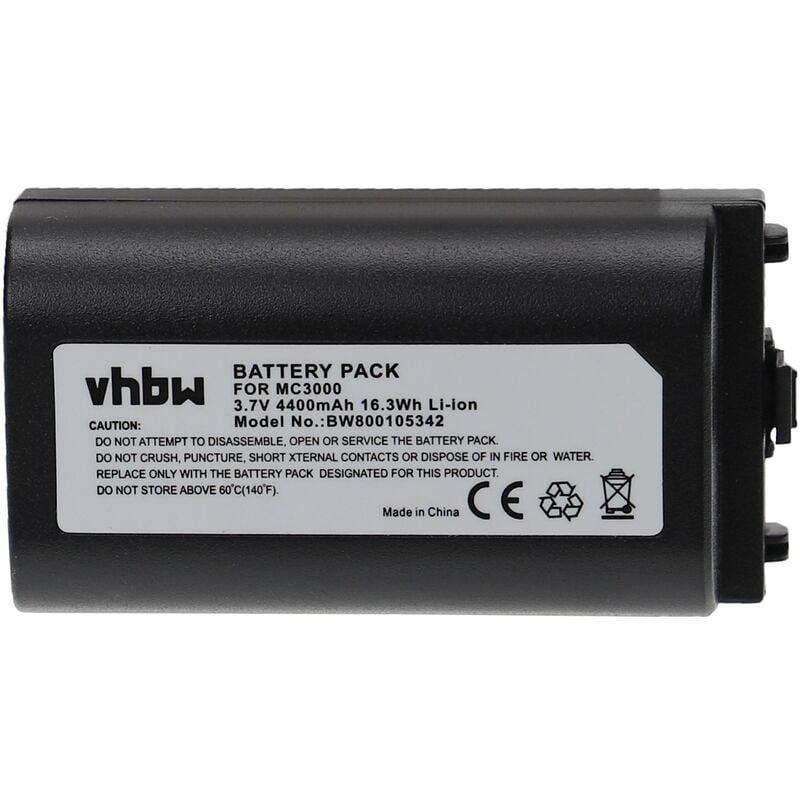 vhbw Batterie 4400mAh (3.7V) pour scanner Symbol MC3000S, MC3070, MC3070 Laser, MC3090, MC3090 Laser, MC3090G, MC3090R-LC38S00G, MC3090R-LC48S00MER
