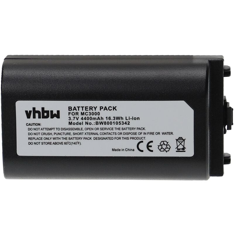Vhbw - Batterie compatible avec Symbol MC3000R-LM28S00KER, MC3000R-LM28S00LER, MC3000R-LM38S00K-E scanner de code-barre pos (4400mAh, 3,7V, Li-ion)