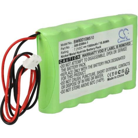 vhbw Batterie compatible avec Ademco 300-03865, 300-03866, 55026089 système d'alarme (1500mAh, 7,2V, NiMH)