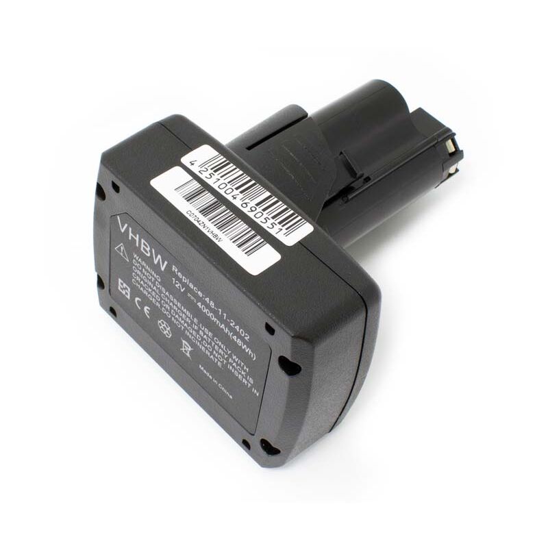 vhbw Batterie compatible avec AEG / Milwaukee M12 AL, M12 AL-0, M12 BD, M12-18 JSSP, M12-18 JSSP-0 outil électrique (4000 mAh, Li-ion, 12 V)