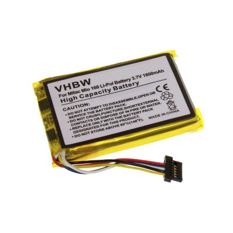 vhbw batterie compatible avec Airis 509 GPS smartphone (1800mAh, 3,7V, Li-polymère)