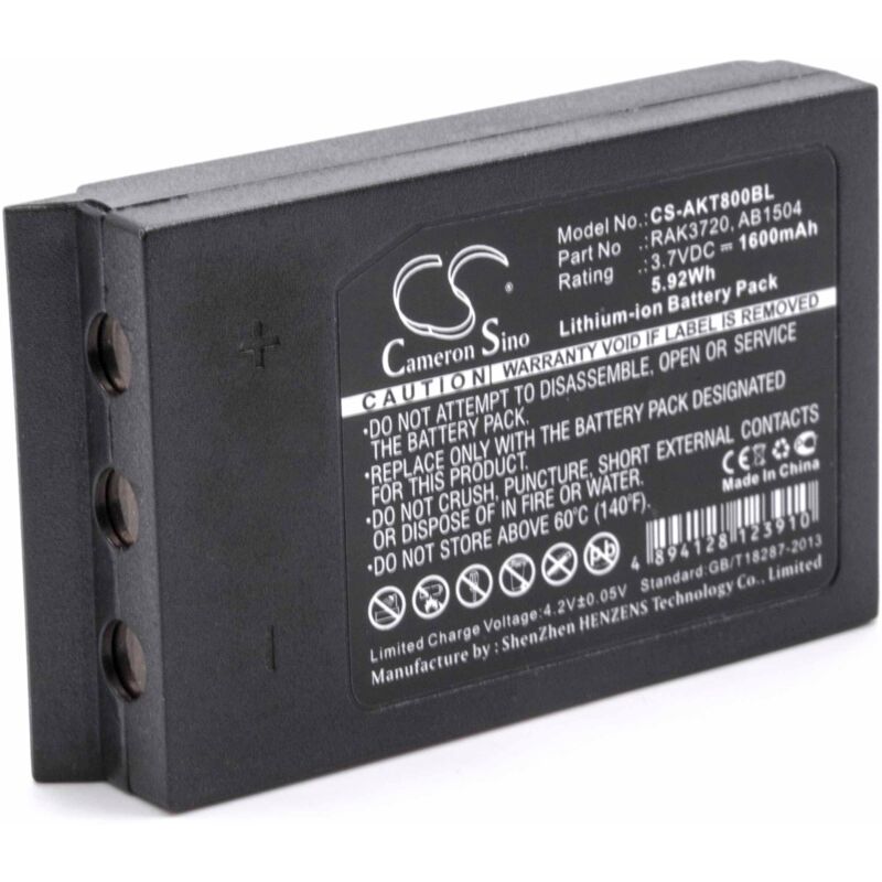Batterie compatible avec Akerstroms T-Rx 28jb, T-Rx Display 12b telécommande Remote Control (1600mAh, 3,7V, Li-ion) - Vhbw