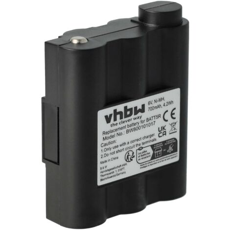 vhbw batterie compatible avec Alan / Midland GXT-800, GXT-850, GXT-900, GXT-950, LXT-210, LXT-303, LXT-305 radio talkie-walkie (700mAh 6V NiMH)