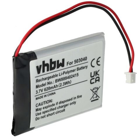 vhbw Batterie compatible avec Anki Vector (620mAh, 3,7V, Li-polymère)