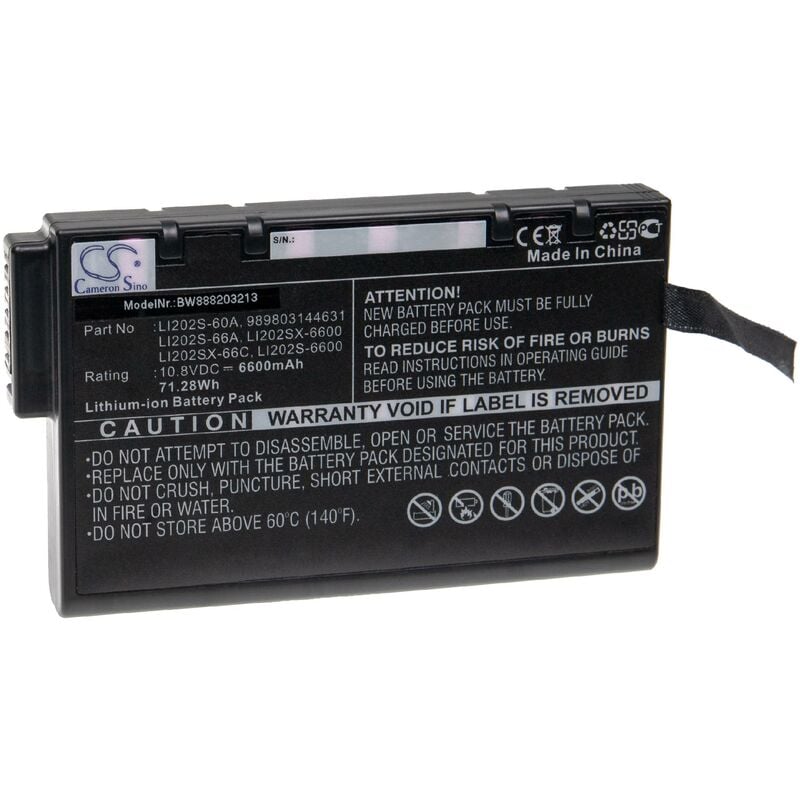 Vhbw - Batterie compatible avec Anritsu CMA4000i otdr, cma 4000 otdr, CMA-4500 outil de mesure (6600mAh, 10,8V, Li-ion)