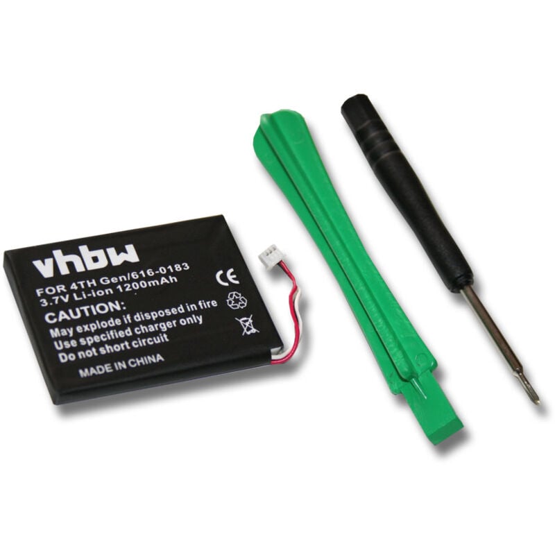 vhbw Batterie compatible avec Apple iPod Photo 30GB M9829LL/A, 30GB M9829TA/A lecteur MP3 baladeur MP3 Player (1200mAh, 3,7V, Li-ion)