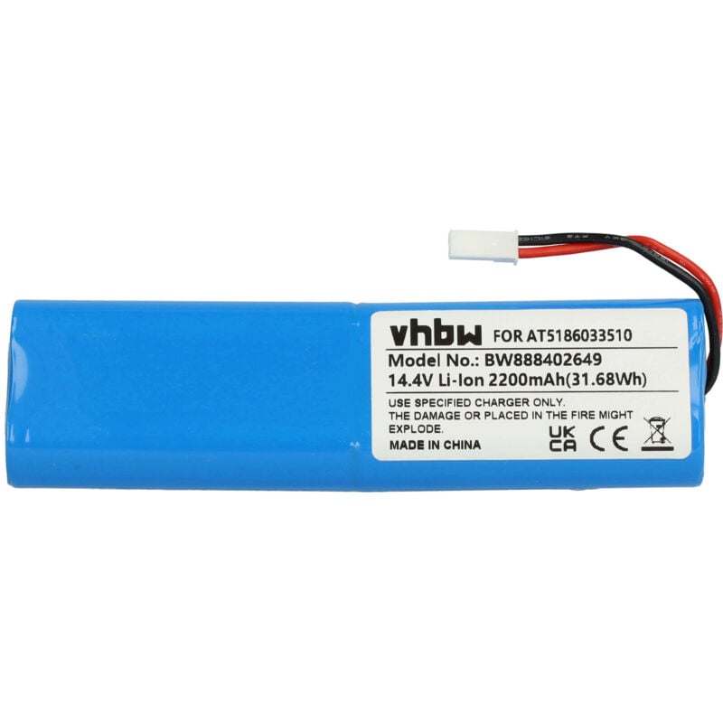 Batterie compatible avec Ariete 2718, 00P271310AR0, 00P271810AR0, 2713 aspirateur (2200mAh, 14,4V, Li-ion) - Vhbw