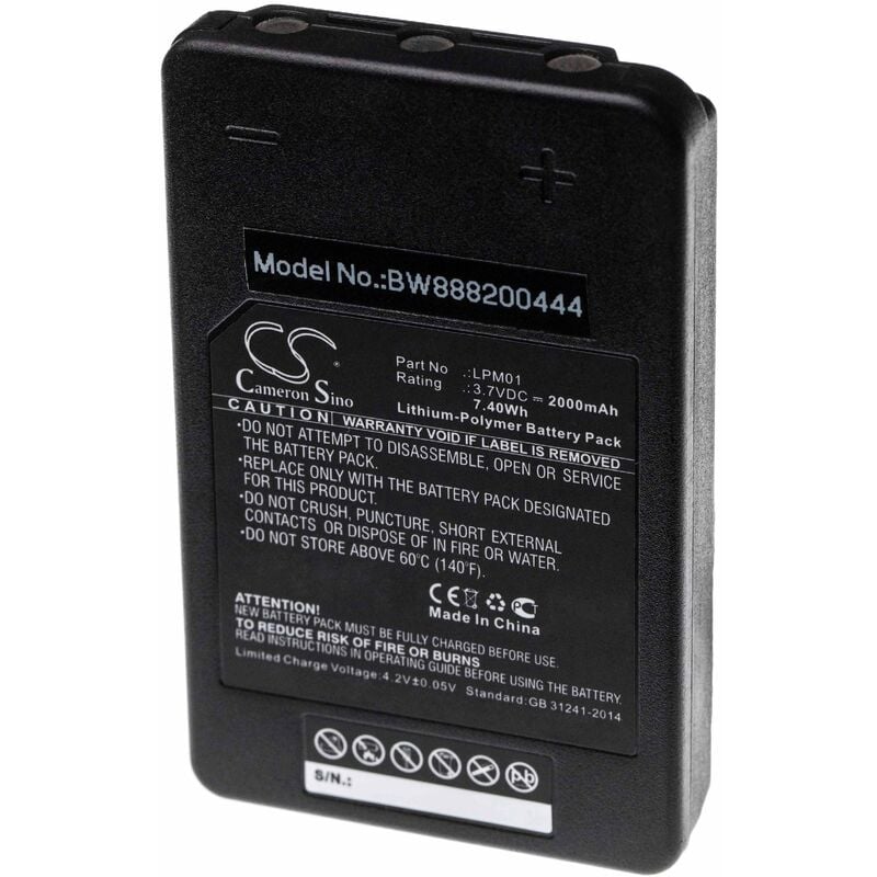 Vhbw - Batterie compatible avec Autec lk neo opérateur télécommande industrielle (2000mAh, 3,7V, Li-polymère)