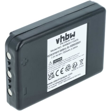 vhbw Batterie compatible avec Autec Modular MJ04, Modular MJ DF, Modular MK opérateur télécommande industrielle (700mAh, 7,2V, NiMH)