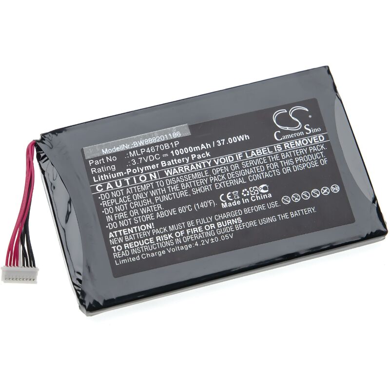 Vhbw - Batterie compatible avec Autel Maxisys MS906BT, Maxisys MS906TS, MS906BT, MS906S outil de mesure (10000mAh, 3,7V, Li-polymère)