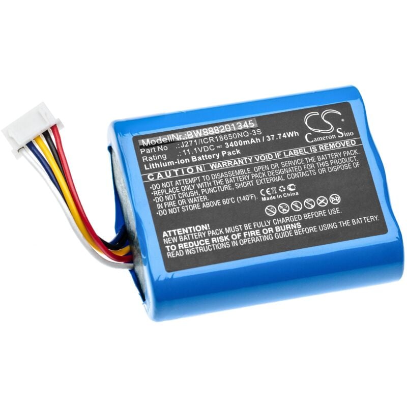 vhbw Batterie compatible avec Bowers & Wilkins T7 haut-parleurs, enceintes portatives (3400mAh, 11,1V, Li-ion)