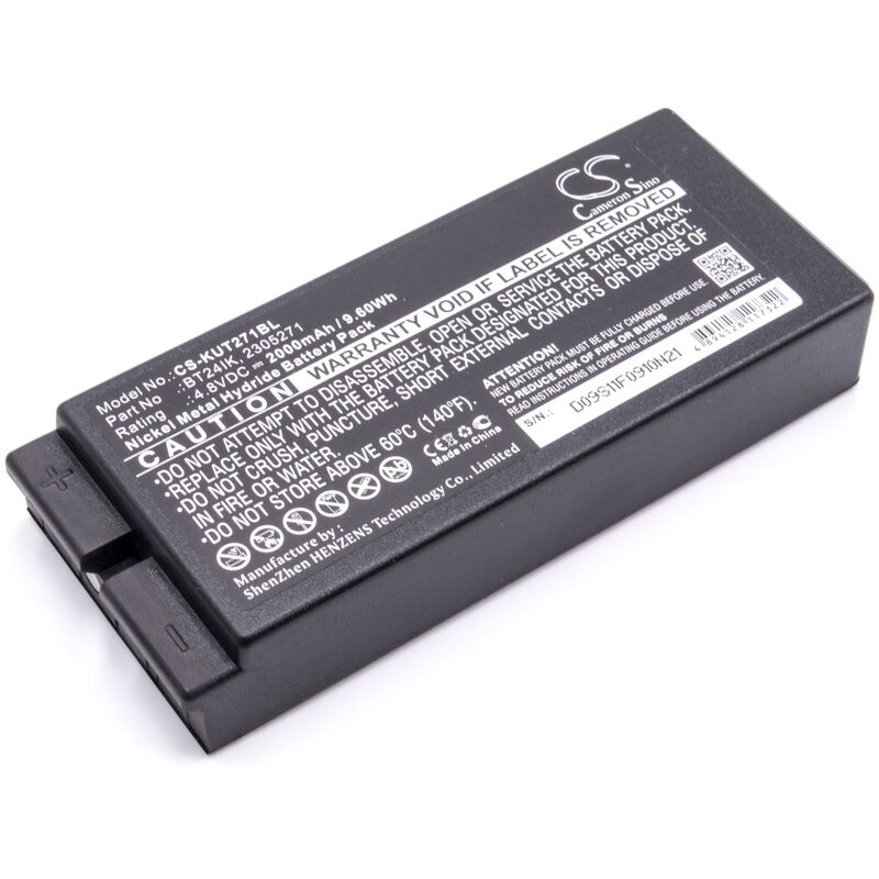 vhbw Batterie remplacement pour Ikusi 2305271, BT24IK, BT20K pour opérateur télécommande industrielle (2000mAh, 4,8V, NiMH)
