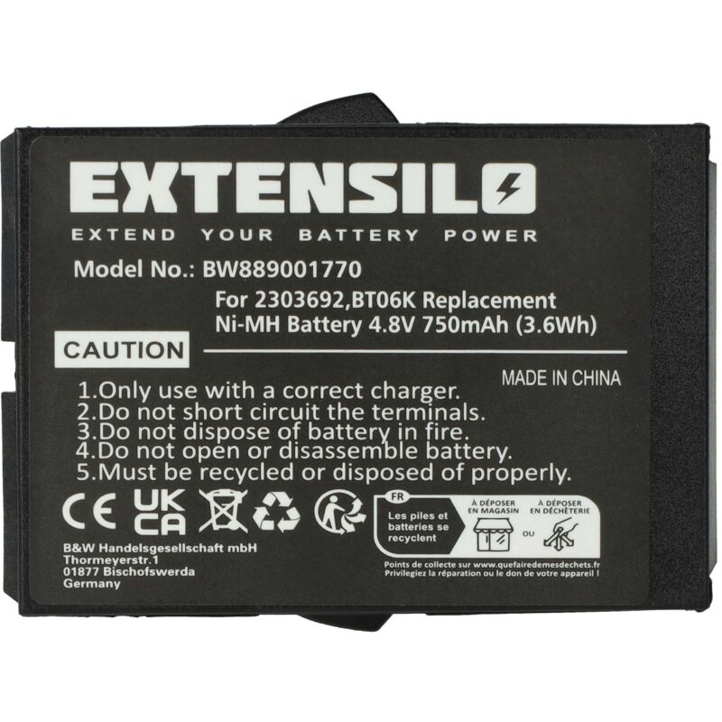 Vhbw - Batterie compatible avec Danfoss TM70/2, T72, TM70/1, T71 opérateur télécommande industrielle (750mAh, 4,8V, NiMH)