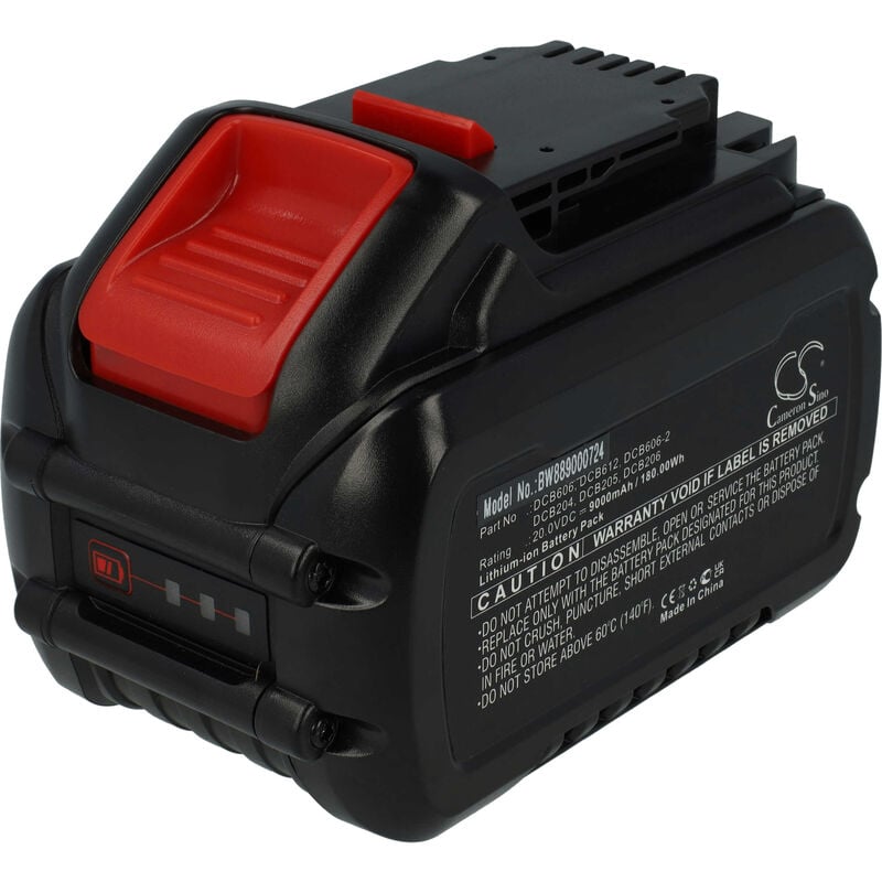 Vhbw - Batterie compatible avec Dewalt DCD710, DCD710S2, DCD700, DCD710D2-QW, DCD710N, 20V max, C18S outil électrique (9000 mAh, Li-ion, 20 v)