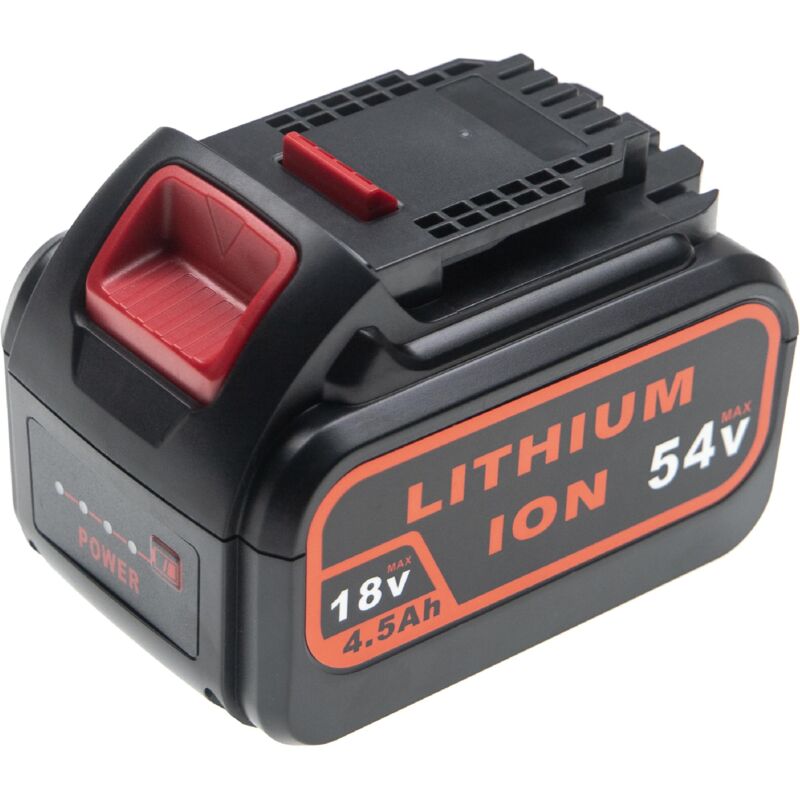 Batterie compatible avec DeWalt xr outils à batterie 54 v ou 18 v outil électrique (4500 mAh, Li-ion, 18 v / 54 v) - Vhbw