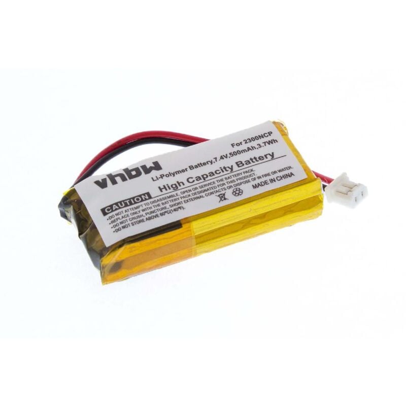vhbw Batterie compatible avec Dogtra 3500-NCP Super-X, 3502-NCP Super-X, 2302NCP Transmitter collier de dressage de chien (500mAh, 7,4V, Li-polymère)