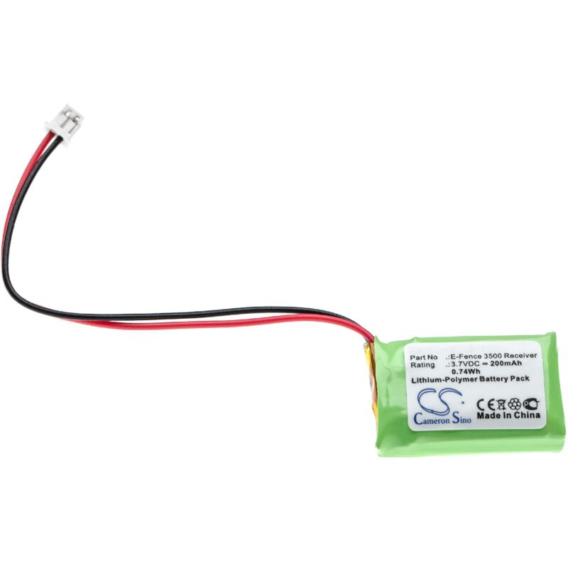 batterie compatible avec Dogtra E-Fence 3500 Receiver, YS-300 Bark Collar collier de dressage (200mAh, 3,7V, Li-Polymère) - Vhbw