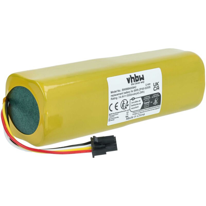 Batterie compatible avec Dreame D9, D10 Plus, D10s, D10, Bot L10 Ultra, L10 Pro Plus, L10s, L20 robot électroménager (3000mAh, 14,4V, Li-ion) - Vhbw
