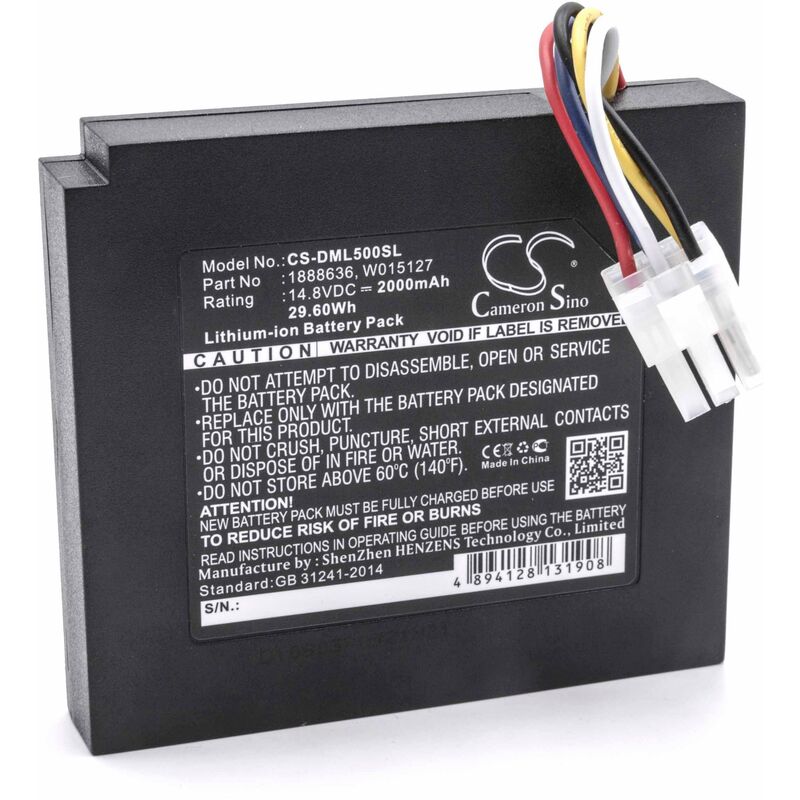 vhbw Batterie compatible avec Dymo LabelManager PnP Wireless imprimante, scanner, imprimante d'étiquettes (2000mAh, 14,8V, Li-ion)