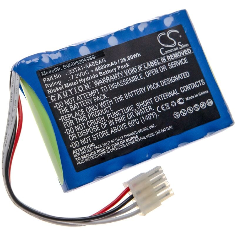 vhbw Batterie compatible avec Endress+Hauser Prosonic Flow 91W, Flow 92F, Flow 93C, Flow 93P, Flow 93T outil de mesure (4000mAh 7,2V NiMH)