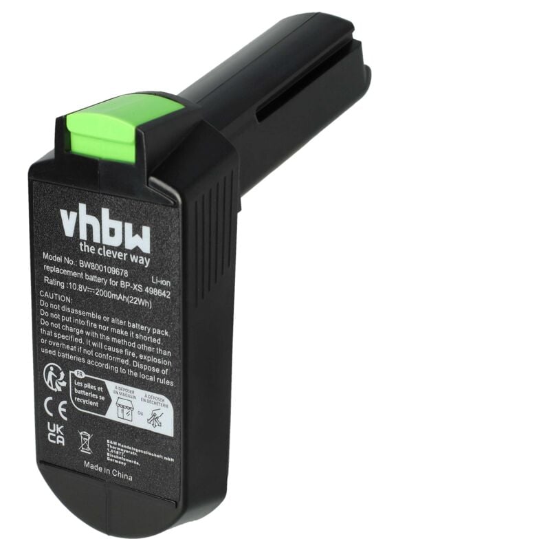Vhbw - Batterie compatible avec Festool cxs 1.5 Li Set, cxs 2.6 Li Plus, cxs 2.6 Li Set outil électrique (2000 mAh, Li-ion, 10,8 v)