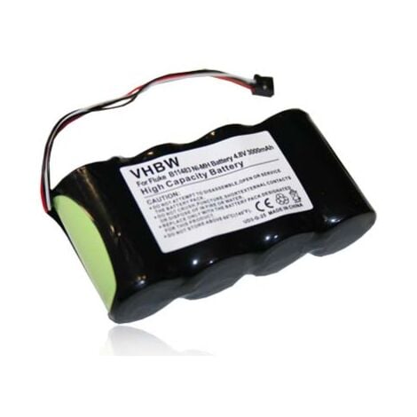 vhbw Batterie compatible avec Fluke 125 003S, 43B, 43, 120, 125 outil de mesure (3000mAh, 4,8V, NiMH)