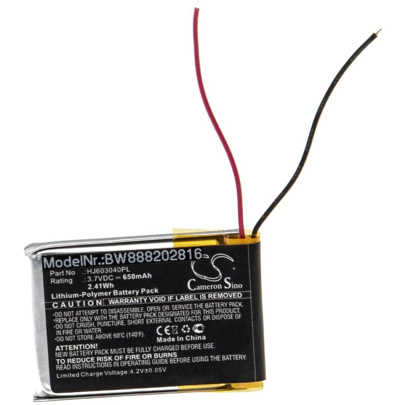 Batterie compatible avec Fluke 15B, 17B outil de mesure (650mAh, 3,7V, Li-polymère) - Vhbw