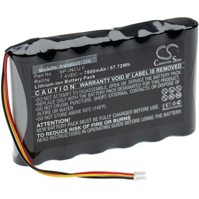 Batterie compatible avec Fluke Biomedical incu ii Incubator appareil de médecine testeur pour incubateur (7800mAh, 7,4V, Li-Ion) - Vhbw