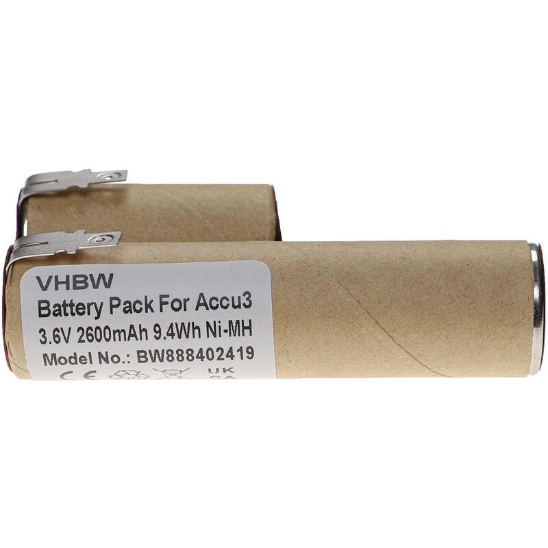 Vhbw - Batterie compatible avec Gardena sécateur de jardin Accu3, tondeuse à gazon Accu3, cisaille à gazon Accu3 (2600mAh, 3,6V, NiMH)