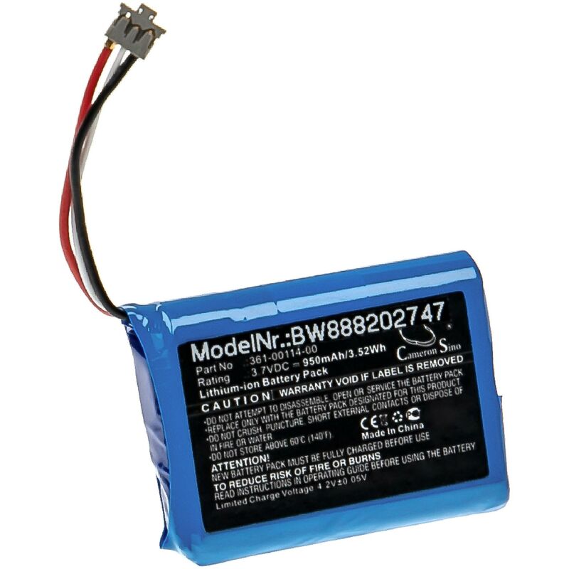 Batterie compatible avec Garmin 010-02602-01, inReach Mini 2 communicateur satellite portable (950mAh, 3,7V, Li-ion) - Vhbw