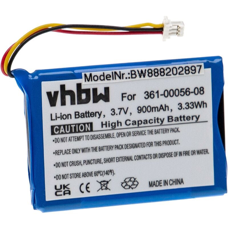 vhbw Batterie compatible avec Garmin Mitac Mio Spirit 8500 LM appareil GPS de navigation (900mAh, 3,7V, Li-ion)