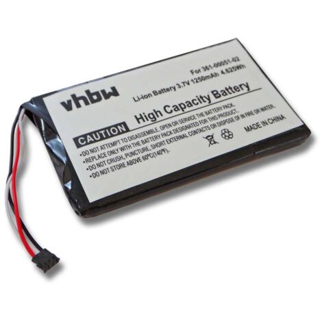 vhbw Batterie compatible avec Garmin Nüvi 2660, 2669LMT, 2460LMT, 2669, 2660LMT GPS, appareil de navigation (1250mAh, 3,7V, Li-ion)