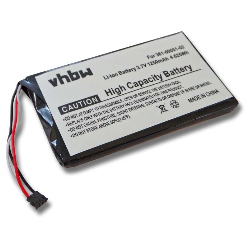 Vhbw - Batterie compatible avec Garmin Nüvi 2595, 2505 gps, appareil de navigation (1250mAh, 3,7V, Li-ion)