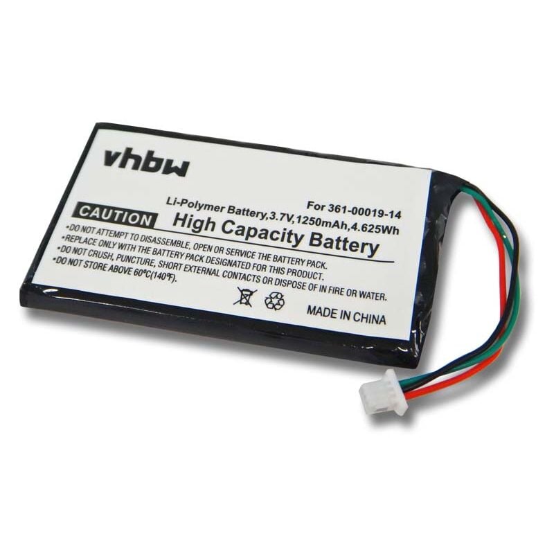 vhbw batterie compatible avec Garmin Nüvi 1340, 1690 système de navigation GPS (1250mAh, 3,7V, Li-polymère)