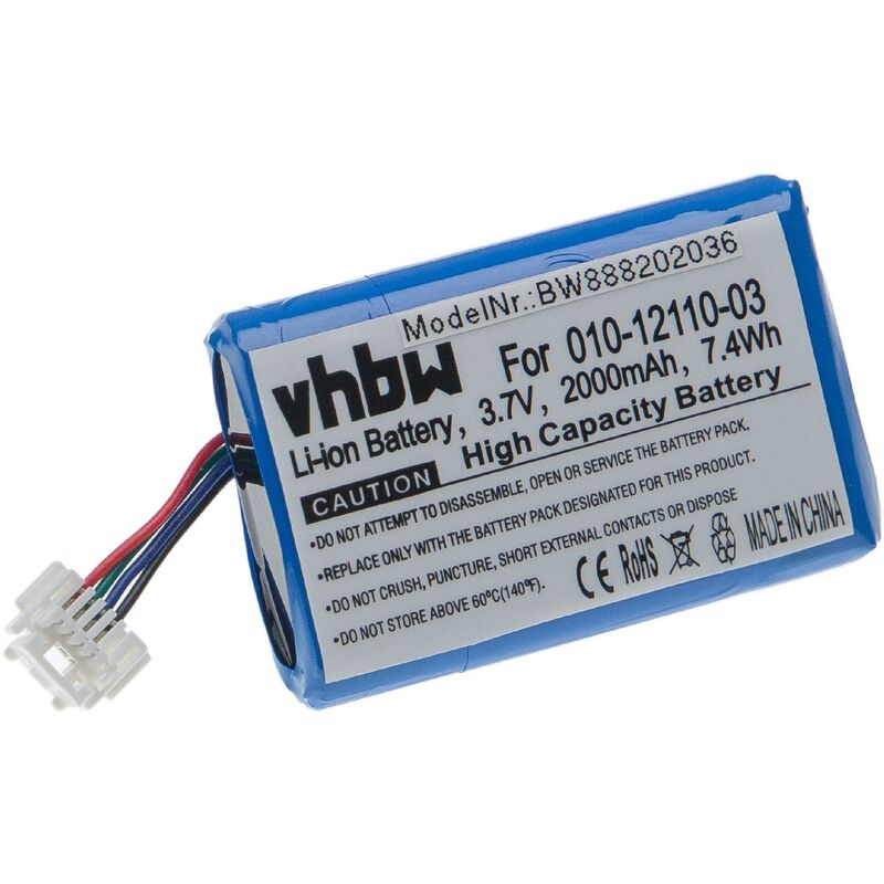 Vhbw - Batterie compatible avec Garmin Zumo 590, 595, 590LM, 595LM gps, appareil de navigation (2000mAh, 3,7V, Li-ion)