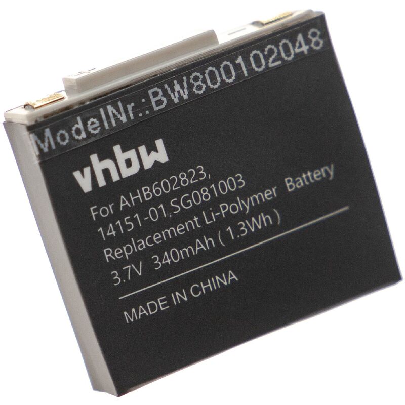 vhbw Batterie compatible avec GN Netcom Jabra 9120, 9125,casque téléphonique remplace le modèle 14151-01, AHB602823, SG081003 (340mAh, Li-Polymer)