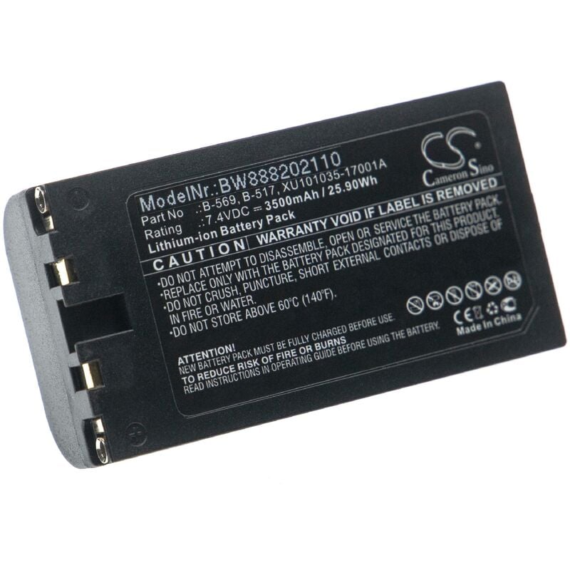 Vhbw - 1x Batterie compatible avec Graphtec GL800, GL820, GL800E, GL840, GL820E, GL900E-4, GL900 outil de mesure (3500mAh, 7,4V, Li-ion)