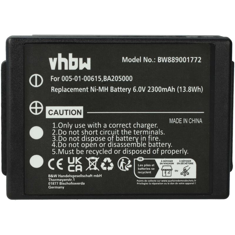 Batterie compatible avec hbc Micron 6, 4 opérateur télécommande industrielle (2300mAh, 6V, NiMH) - Vhbw