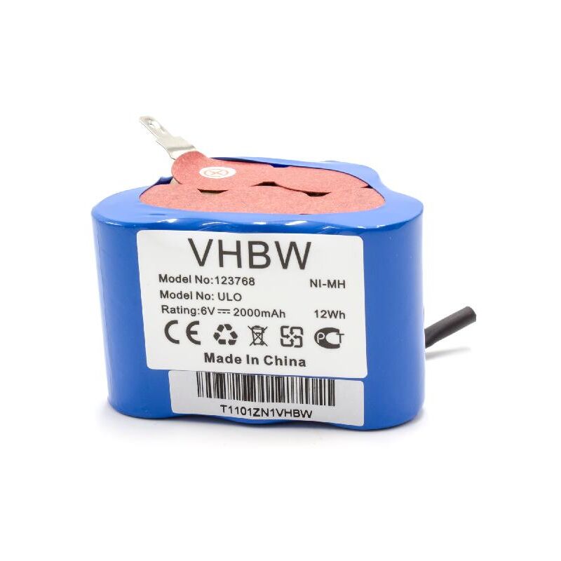 Batterie compatible avec Hercules et autres cyclomoteurs avec régulateur de charge (2Ah, 6V, NiMH) - Vhbw